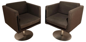 Set of Dutch Cubic Swivel Chairs with Tableau by Lensvelt, 2001
