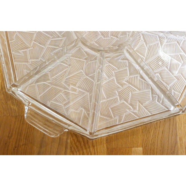 Large Art Deco Appetizer Dish in Colorless Glass, 1930s For Sale - Image 8 of 12