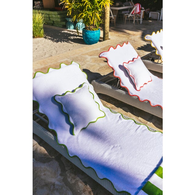 Developed by Kassatex exclusively for Chairish, this fabulously fun two-tone collection will add even more fun in the sun....