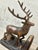 Vintage 'Ralph Lauren Style' Sculptural Bronze-Clad Cast Iron Elk, Stag, Deer With Antlers Bookends- A Pair For Sale - Image 10 of 12