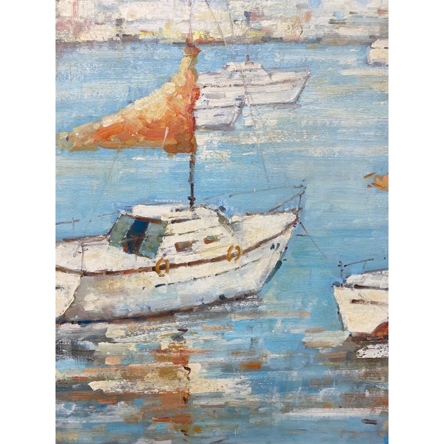 Contemporary Impressionist Style Nautical Original Oil Painting, 48" X 60" For Sale - Image 4 of 12