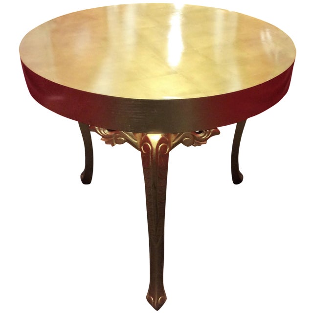 Gold Round Entry Table Chairish