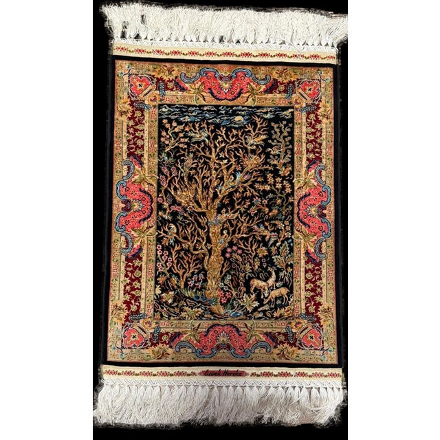 Silk Hereke Özipek Rug, Turkey, 1980s For Sale - Image 6 of 6