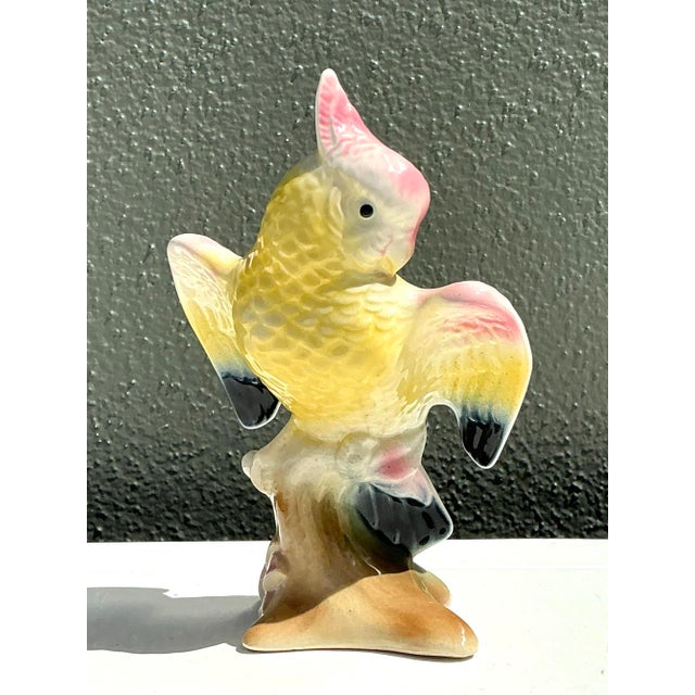 Vintage MCM Glazed Ceramic Cockatoo For Sale - Image 10 of 12
