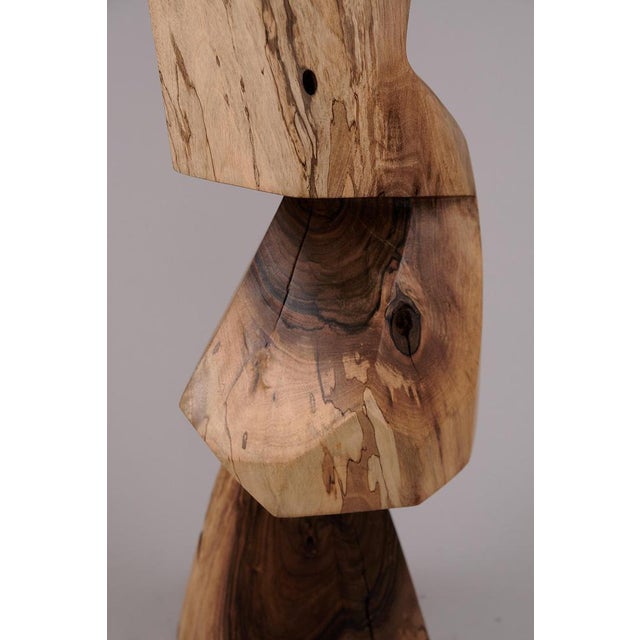 Gold Wood Sculptural Side Table by Logniture For Sale - Image 8 of 18