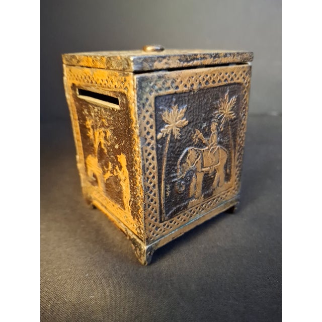 Antique 1882 Kyser & Rex Cast Iron Sport Safe Bank Elephant Giraffe Dog Patented For Sale - Image 10 of 18