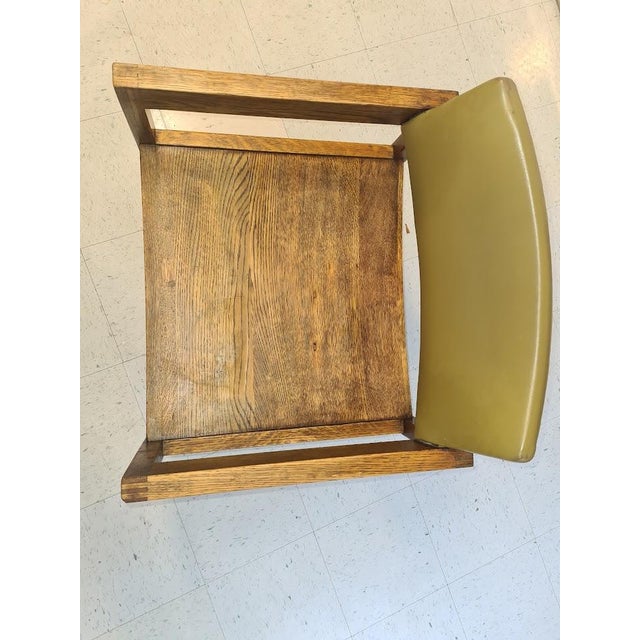 Mid 20th Century A Wonderfull Pair of Historic Gunlocke Company MCM Oak Armchairs For Sale - Image 9 of 16