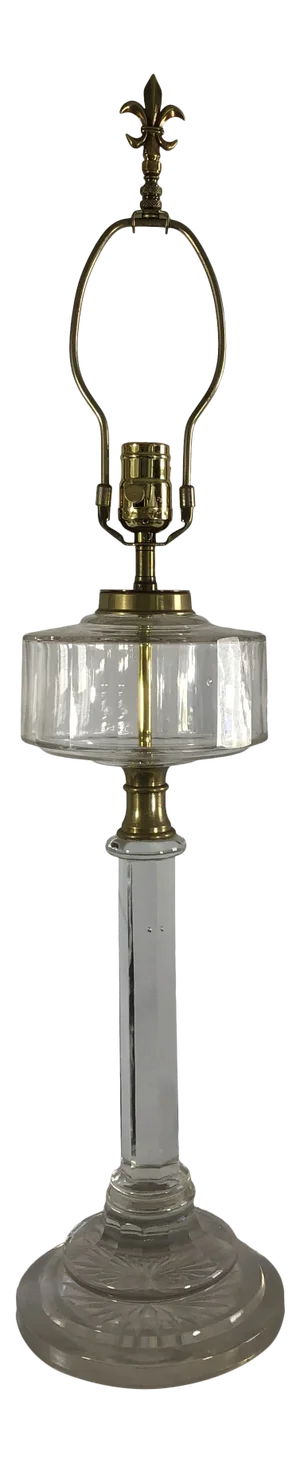 Vintage Modern Glass/Crystal Oil Lamp Light