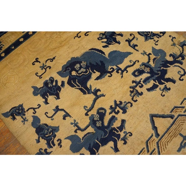 Antique Chinese Ningxia Rug 4' 4'' x5' 8'' For Sale - Image 4 of 7