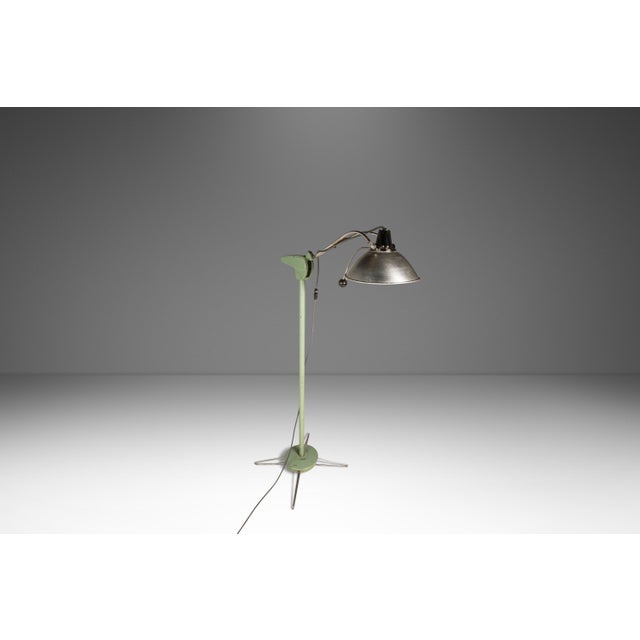 Wilmot Castle Co. Mid-Century Modern Industrial Patinaed Medical / Surgical 6ft. Floor Lamp by Wilmot Castle, Usa, C. 1960s For Sale - Image 4 of 18