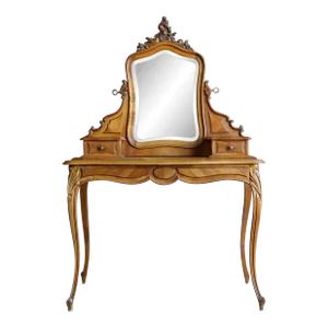 Antique French Rococo Desk/Vanity With Mirror
