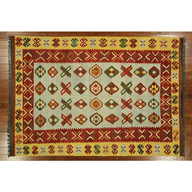 Colorful Kilim Area Oriental Rug 6' 6" x 9'5'' Chairish