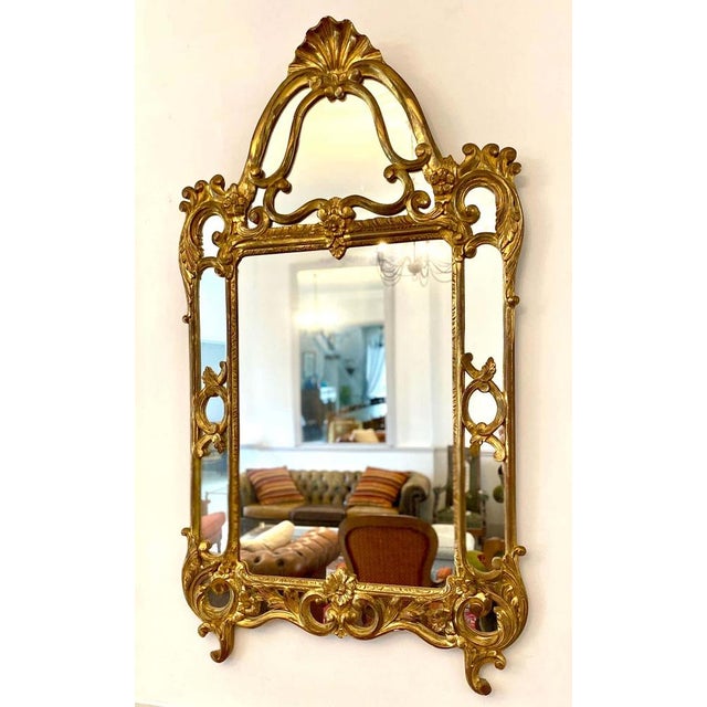 Gold Large French Louis XIV Gilt Mirror with Double Frame, 1990s For Sale - Image 8 of 16
