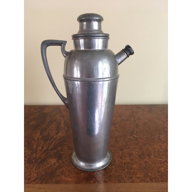 Art Deco Pewter Cocktail Server For Sale - Image 4 of 5