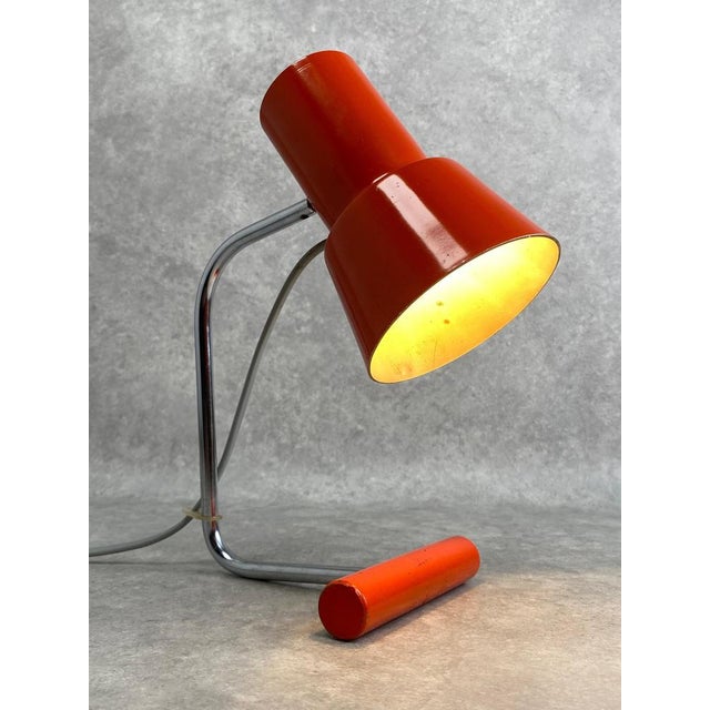 Red desk lamp model 85133 by Josef Hurka in very nice original condition. This piece is attributed to the mentioned...