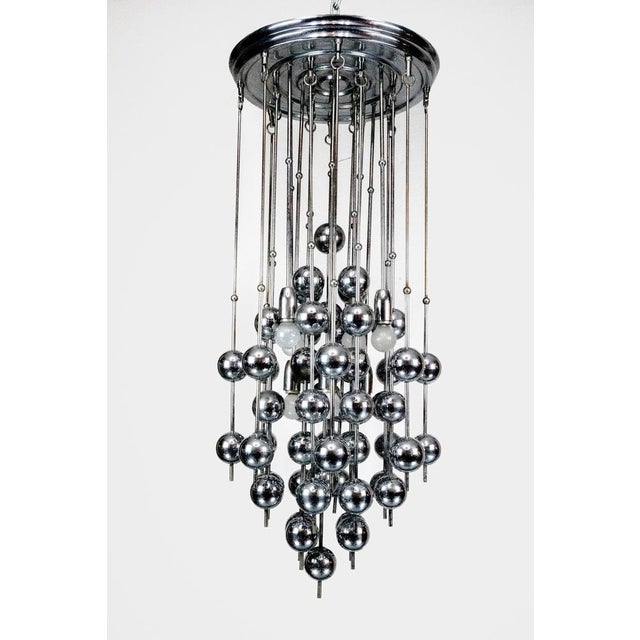 Italian Chrome Chandelier with Spherical Elements, 1970s For Sale - Image 17 of 17