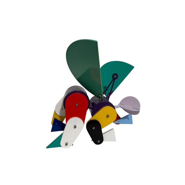 Green Peter Shire, Post Modernist Pop Art Metal Kinetic Angel Sculpture Memphis Milano Peter Shire For Sale - Image 8 of 18