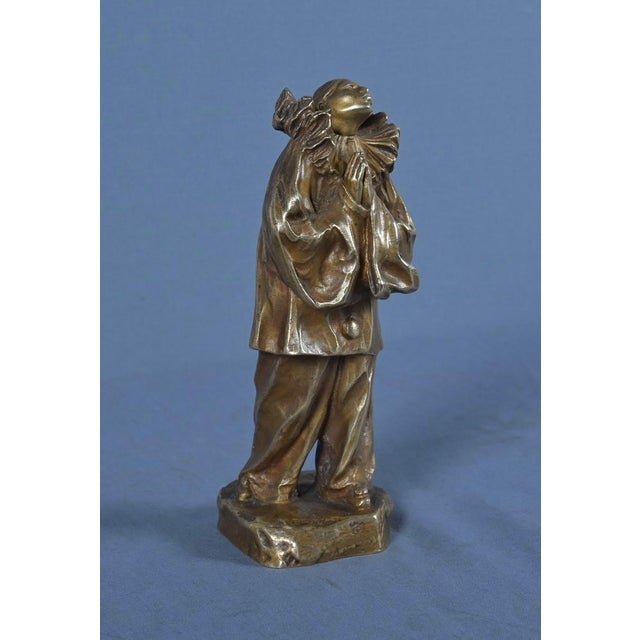 Small Bronze Pierrot Figure by L. Alliot, Early 20th Century For Sale - Image 3 of 15