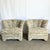 A tropical-inspired postmodern dream, this three-piece lounge set features two scalloped-back chairs and a matching...
