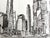 1990s Tom Christopher Expressionst Drawing of New York Skyline Pen and Ink. For Sale - Image 5 of 6