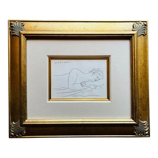 Antique Picasso Engraving ‘Reclining Woman’ 1955 For Sale