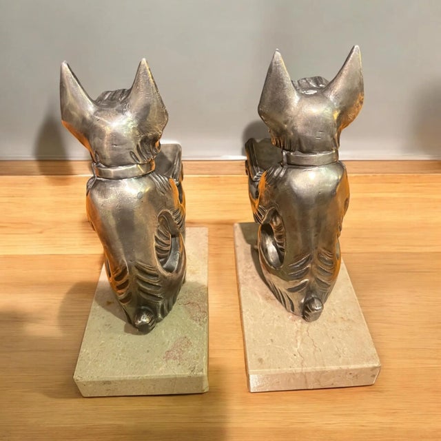Art Deco Silver Pewter Bookends, 1930s, Set of 2 For Sale - Image 3 of 9