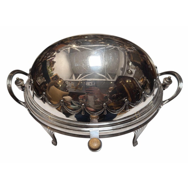 Mappin & Webb Antique Mappin & Webb Regency Silver Rotating Dome Breakfast Entre Dish For Sale - Image 4 of 7