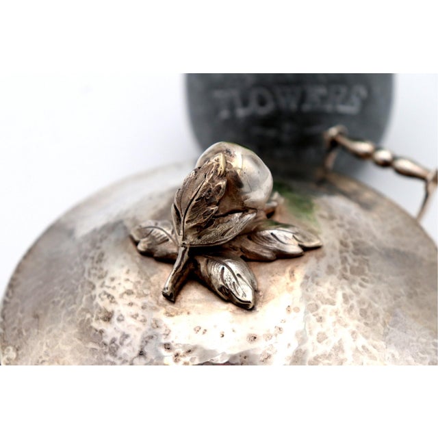Hammered Silver Candy Box with Knob on the Lid For Sale - Image 5 of 6