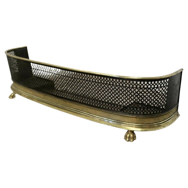 Metal Victorian Brass and Iron Fireside Fender, 1880s For Sale - Image 7 of 7