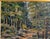 Wood Mid-Century Impressionist Oil Painting of Forest Scene Landscape, Signed Illegibly For Sale - Image 7 of 15