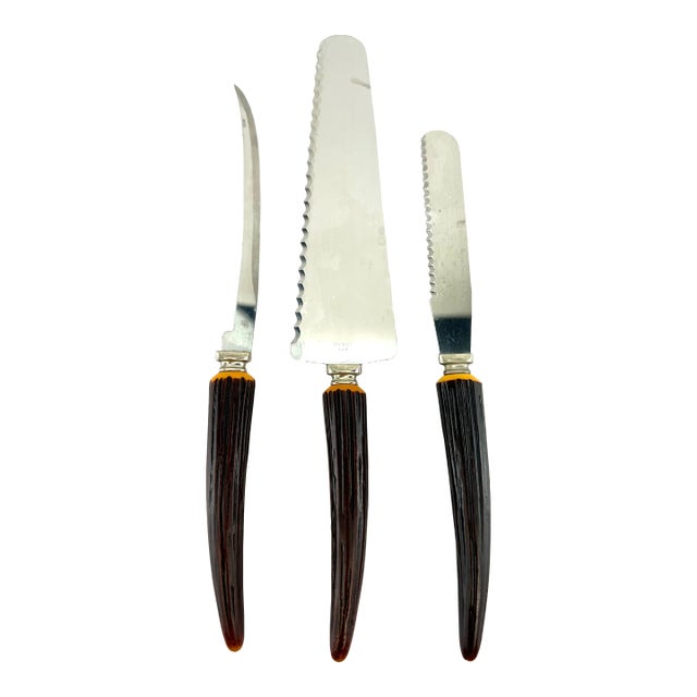 Vintage 1960's Mid Century Serving Set- 3 Pieces For Sale