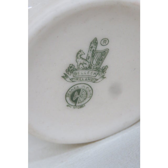 Belleek Ireland Porcelain Lotus Pattern Creamer and Sugar Bowl Set 4638b For Sale - Image 9 of 14