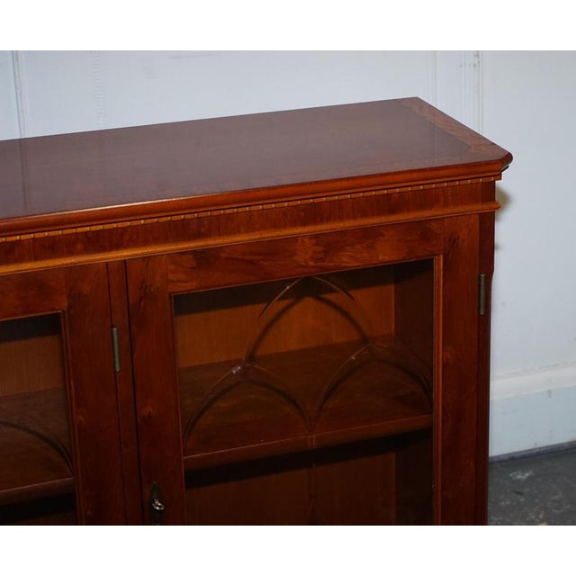 Vintage Glazed Bookcase in Yew Wood For Sale - Image 6 of 18