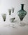 Vintage Italian Blue Murano Glass Liqueur Decanter Glasses with Hand Painted Gilt Details, 1950s, Set of 5 For Sale - Image 4 of 15