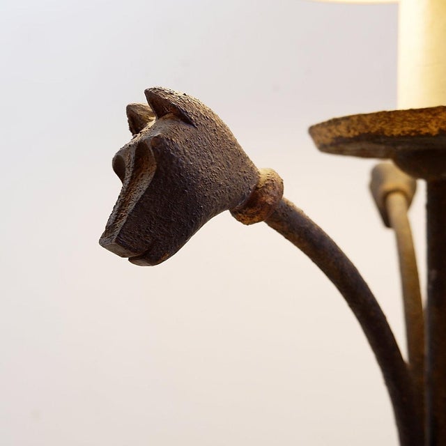 Tripod Floor Lamp in Wrought Iron For Sale - Image 4 of 14