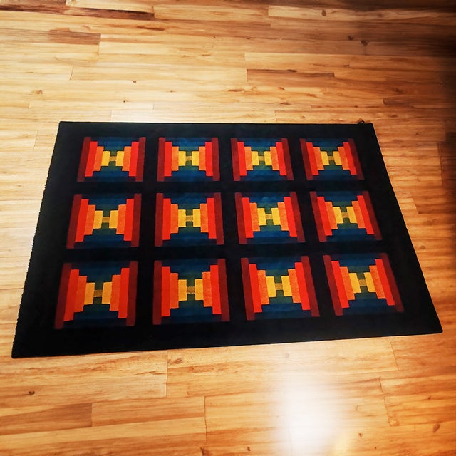 Textile Geometric Rug in Wool by Missoni for T&J Vestor, 1980s For Sale - Image 7 of 13