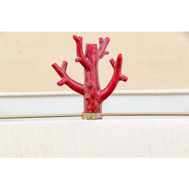 Mid-Century Modern Red Painted Faux Branch Coral Table Lamps - a Pair For Sale - Image 3 of 6