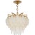 Chapman & Myers for Visual Comfort Signature Cora Medium Semi-Flush Mount Chandelier in Antique-Burnished Brass with Alabaster For Sale