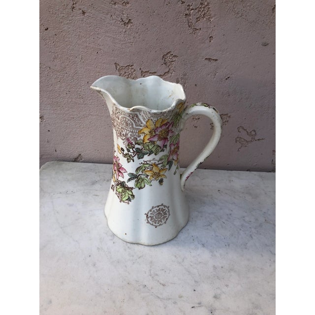 Ceramic Circa 1900 Luneville Art Nouveau French Faience Pitcher For Sale - Image 7 of 9