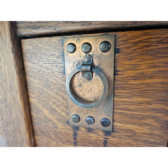 Brown Arts and Crafts Mission Oak Desk -Attributed to Imperial Furniture For Sale - Image 8 of 14