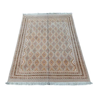 Taimani Diamond Lattice Hand-Knotted Wool Rug - 6'5" X 5'0" For Sale
