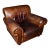 Vintage Natuzzi Italian Brown Leather Club Chair For Sale