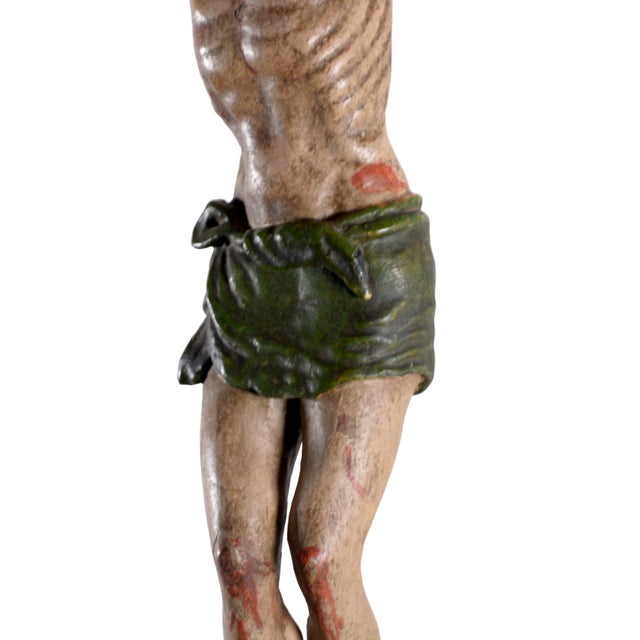 18th Century Italian Carved and Polychrome Wooden Corpus Christi, 1800s For Sale - Image 10 of 12