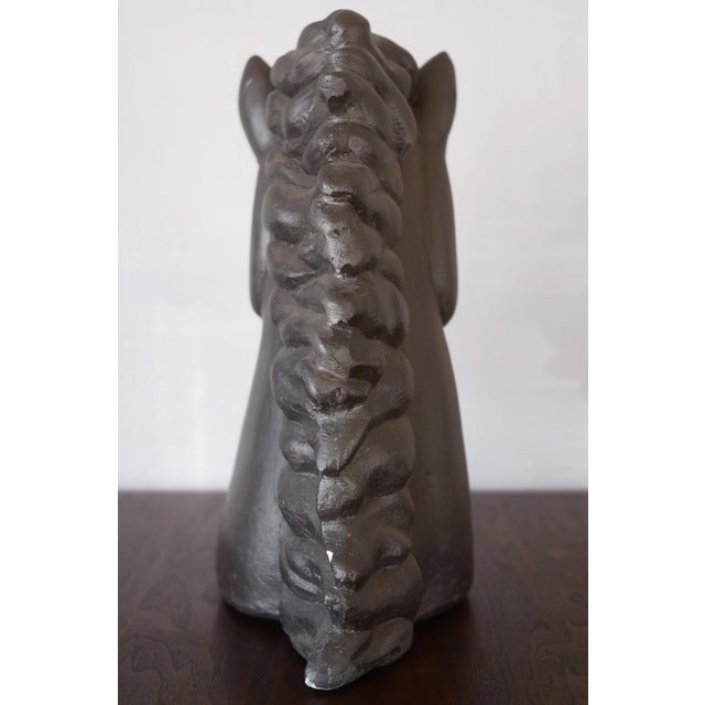 Brown Large Vintage Dark Brown Ceramic Horse Head Sculpture For Sale - Image 8 of 14