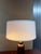 Brass Art Deco Fluted Brass Table Lamp With Linen Shade For Sale - Image 8 of 8