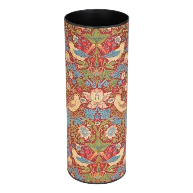 Strawberry Thief Red Tapestry Umbrella Stand For Sale