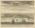Antique map titled 'Samboepo in 't Verschiet'. Decorative panoramic view of the town of Samboupo on the island of Celebes...