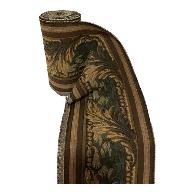 1980s Acanthus Leaf Tapestry Border Fabric- 2 Yards For Sale