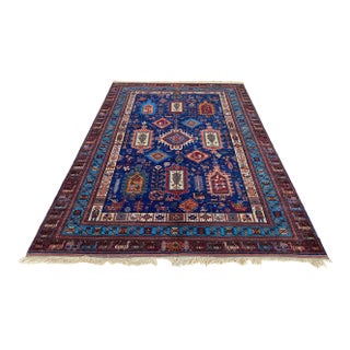 Vintage Shirvan Kork Wool Rug, Indigo Medallion For Sale