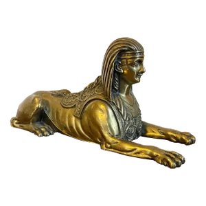 Antique Early 19th Century English Regency Bronze Grand Tour Egyptian Revival Sphinx